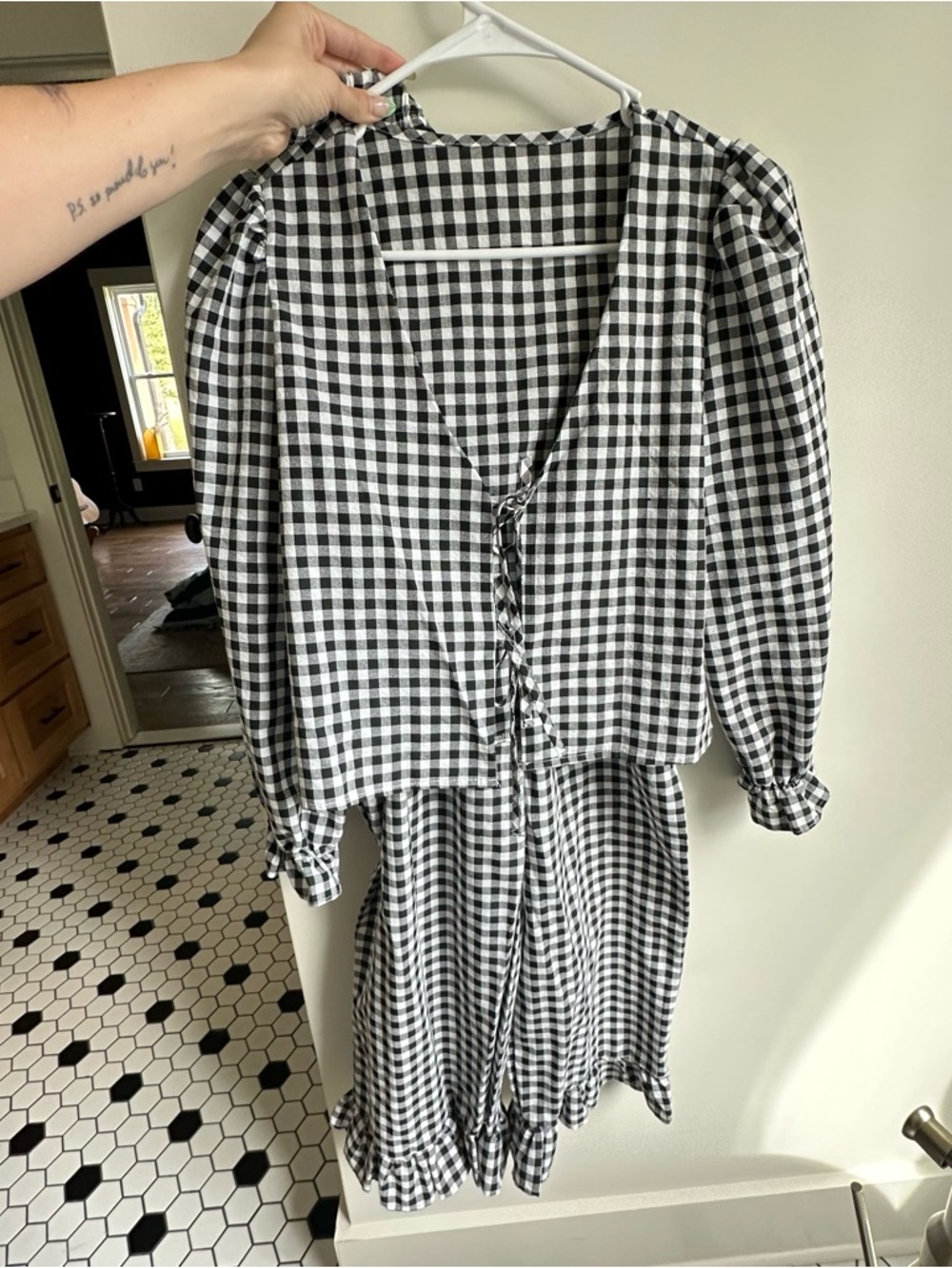 Gingham two piece set